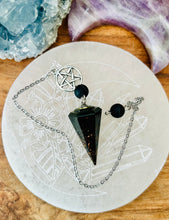 Load image into Gallery viewer, Shungite and black tourmaline pendulum
