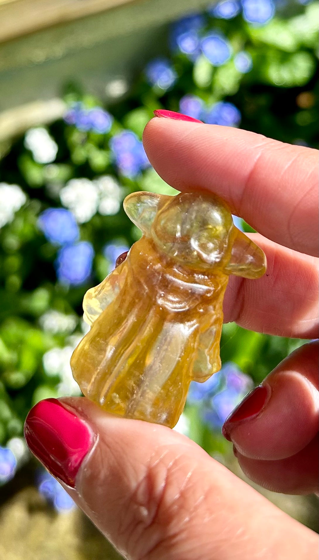 Yellow Fluorite Yoda