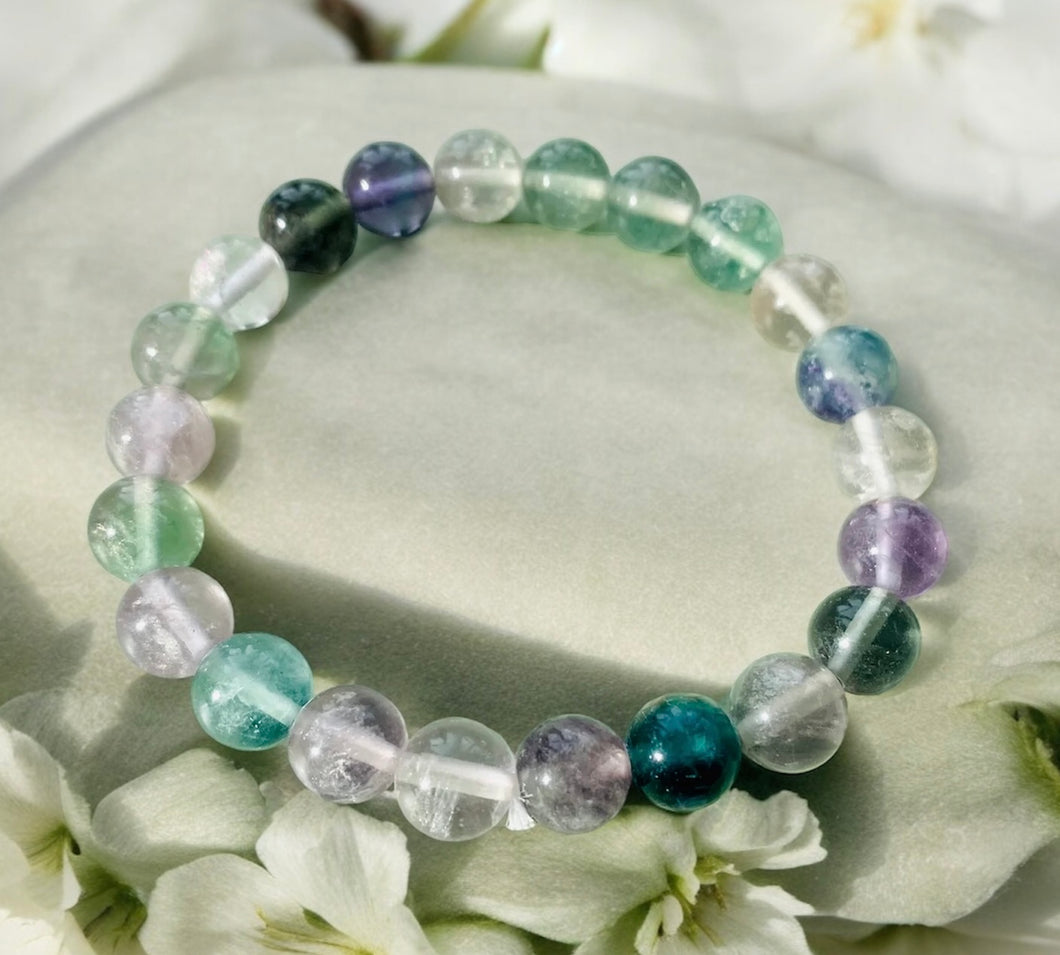 Rainbow Fluorite bead bracelets