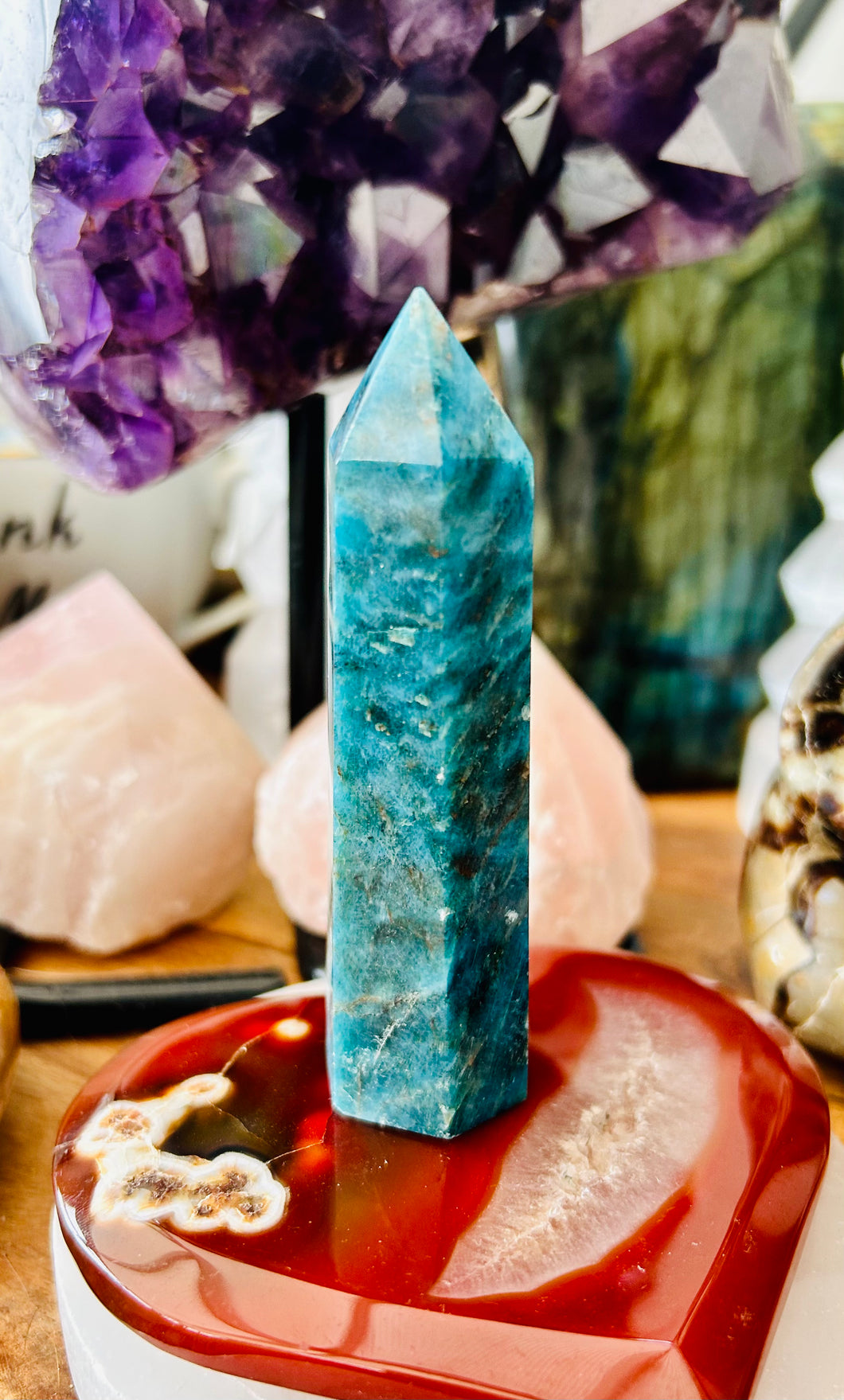 Blue Apatite point