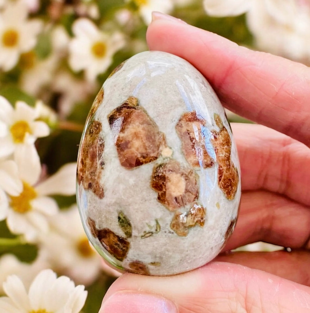 Garnet in Limestone Egg