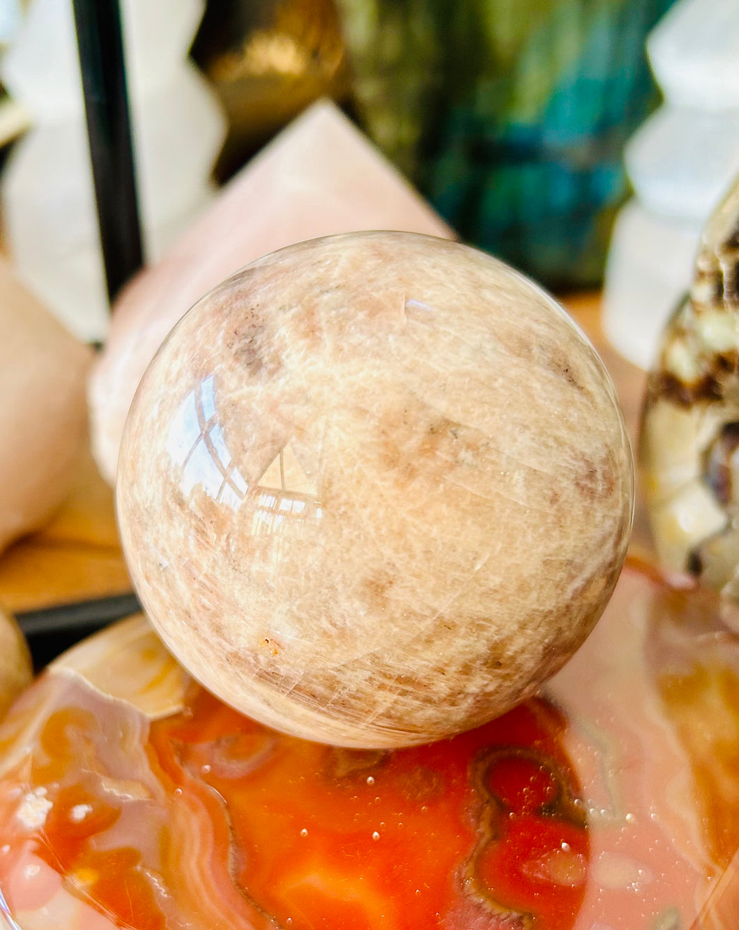 Natural Moonstone sphere