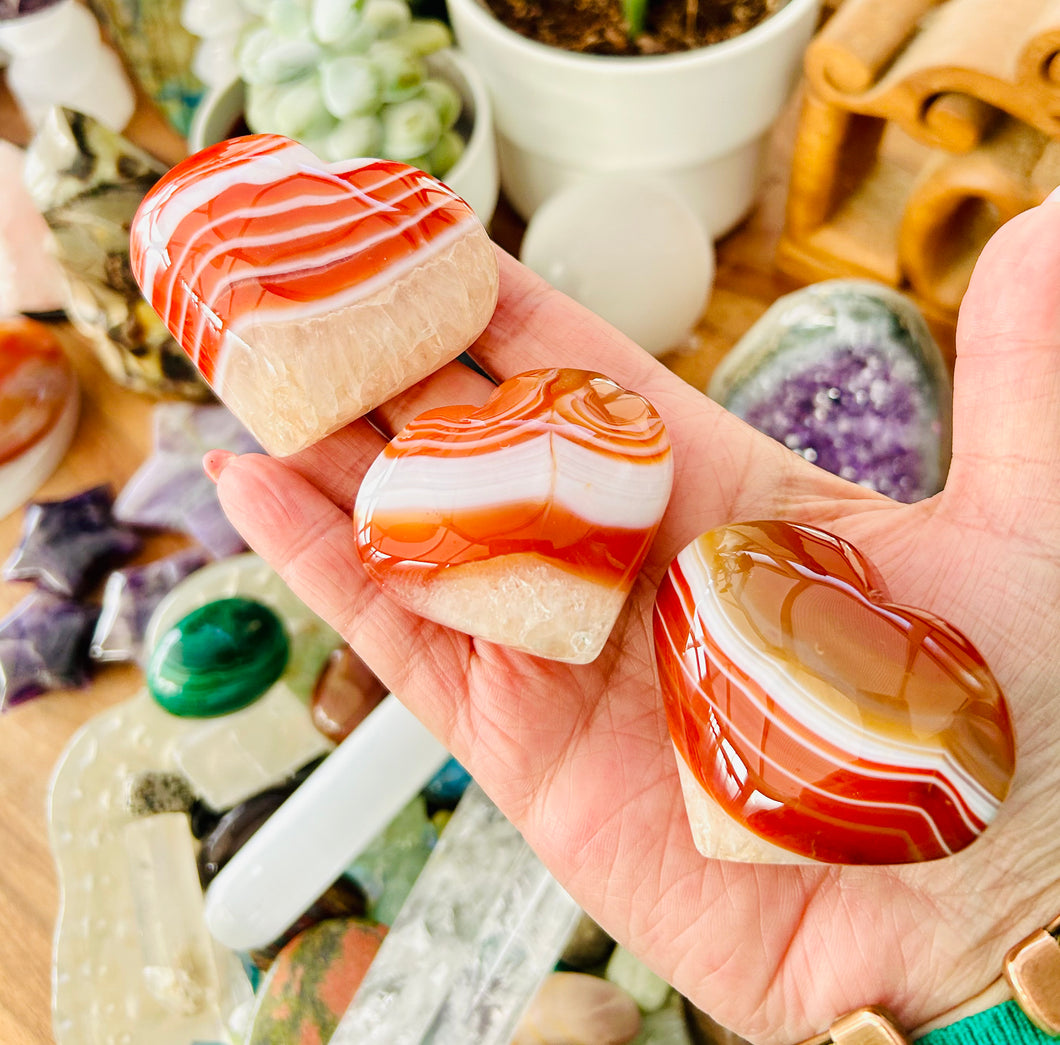 Banded Agate hearts