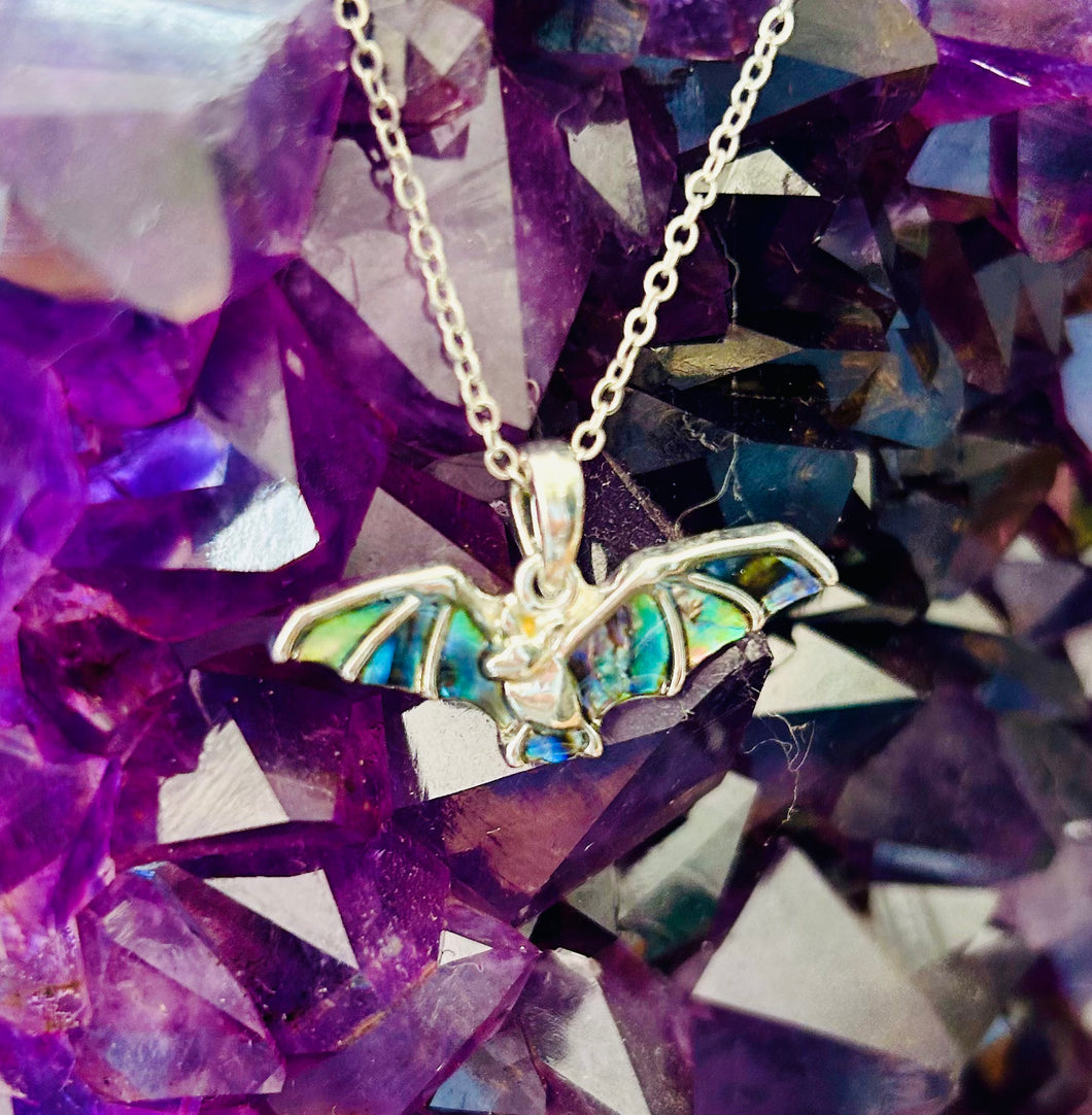 Abalone Shell Bat Pendant