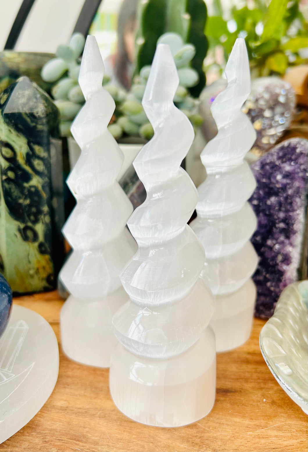 Large Selenite unicorn horns