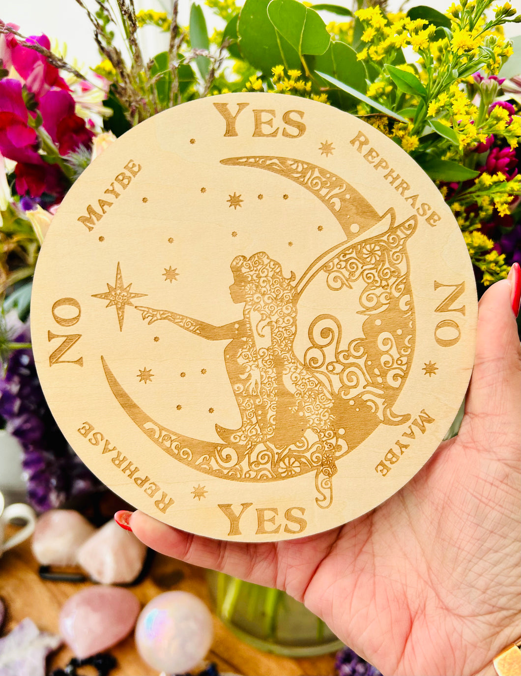 Pendulum board fairy engraved