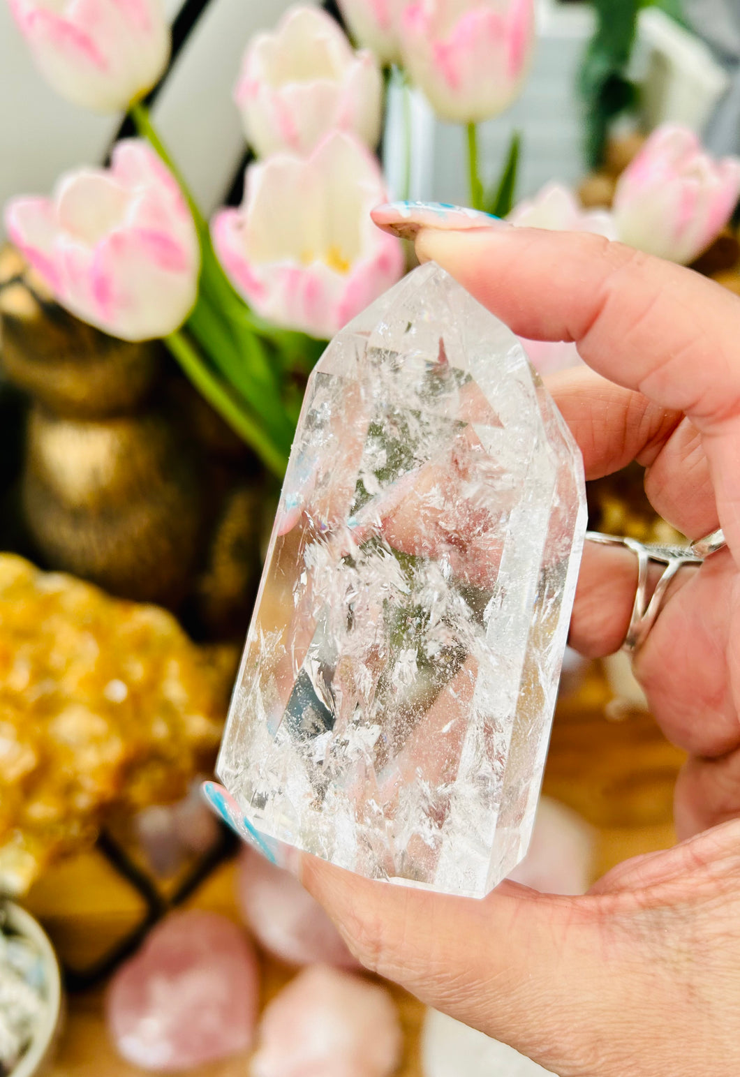 Fire and ice Quartz point