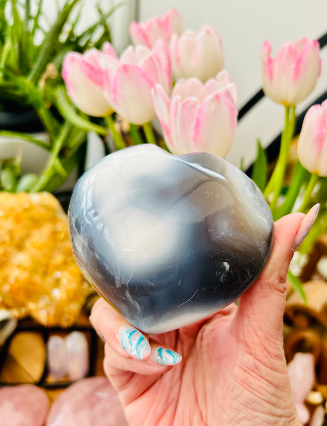 Orca Agate heart