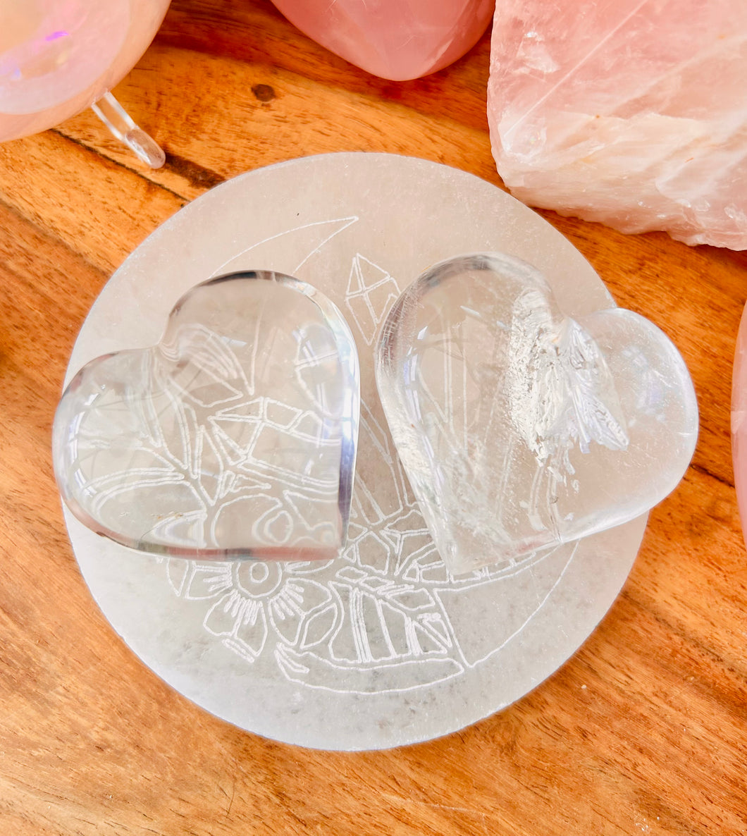 Clear Quartz hearts