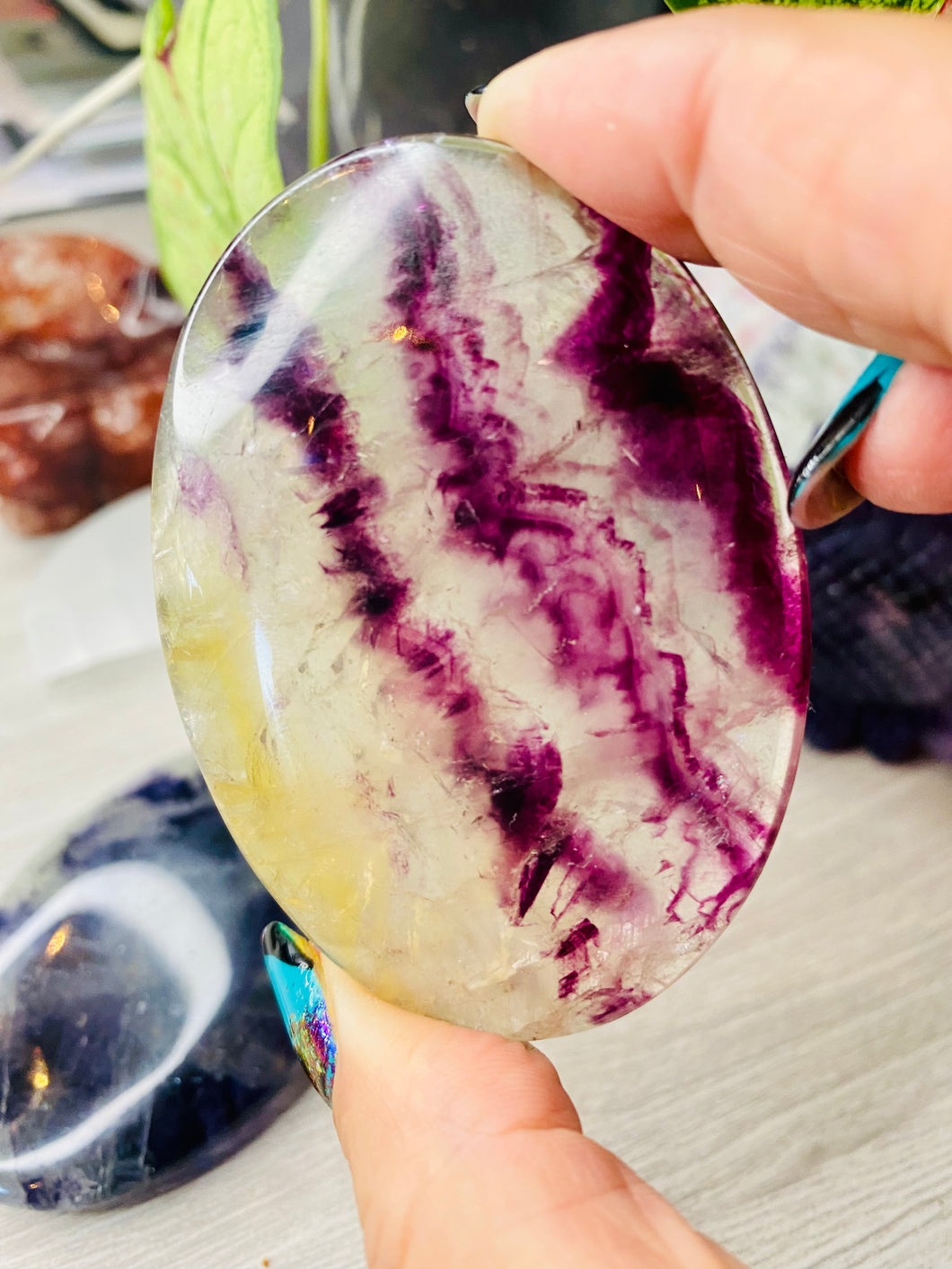 Rainbow Fluorite palms