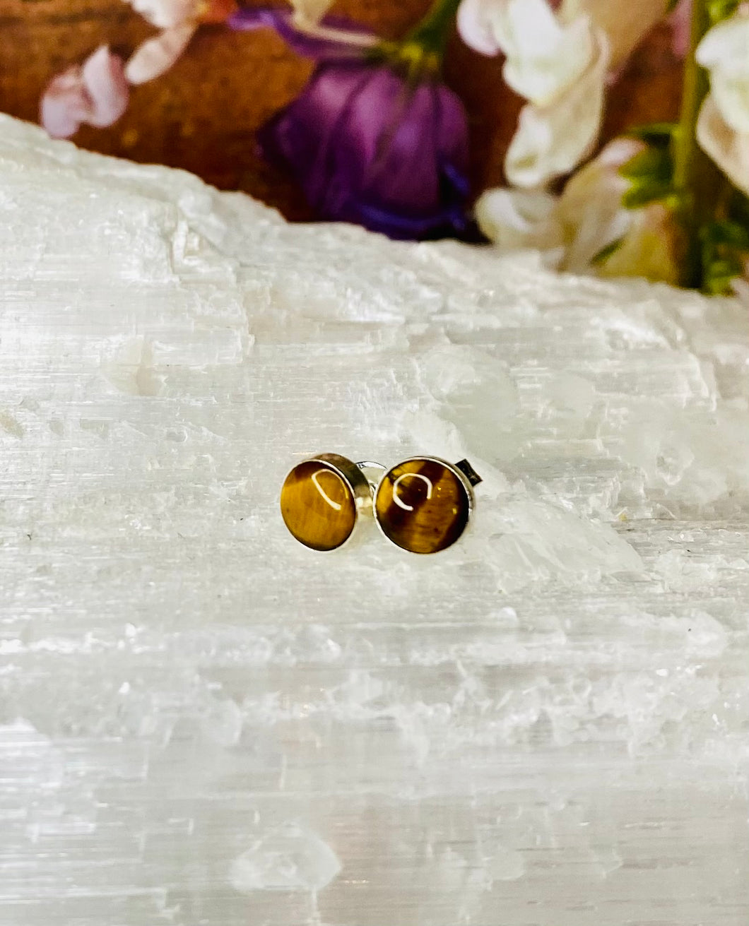 Tigers Eye earstud