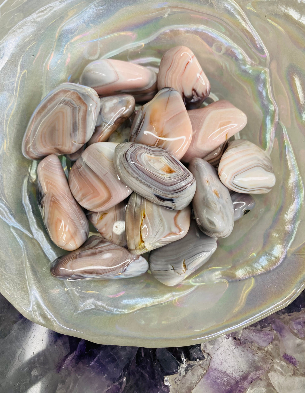 Pink Botswana Agate tumble