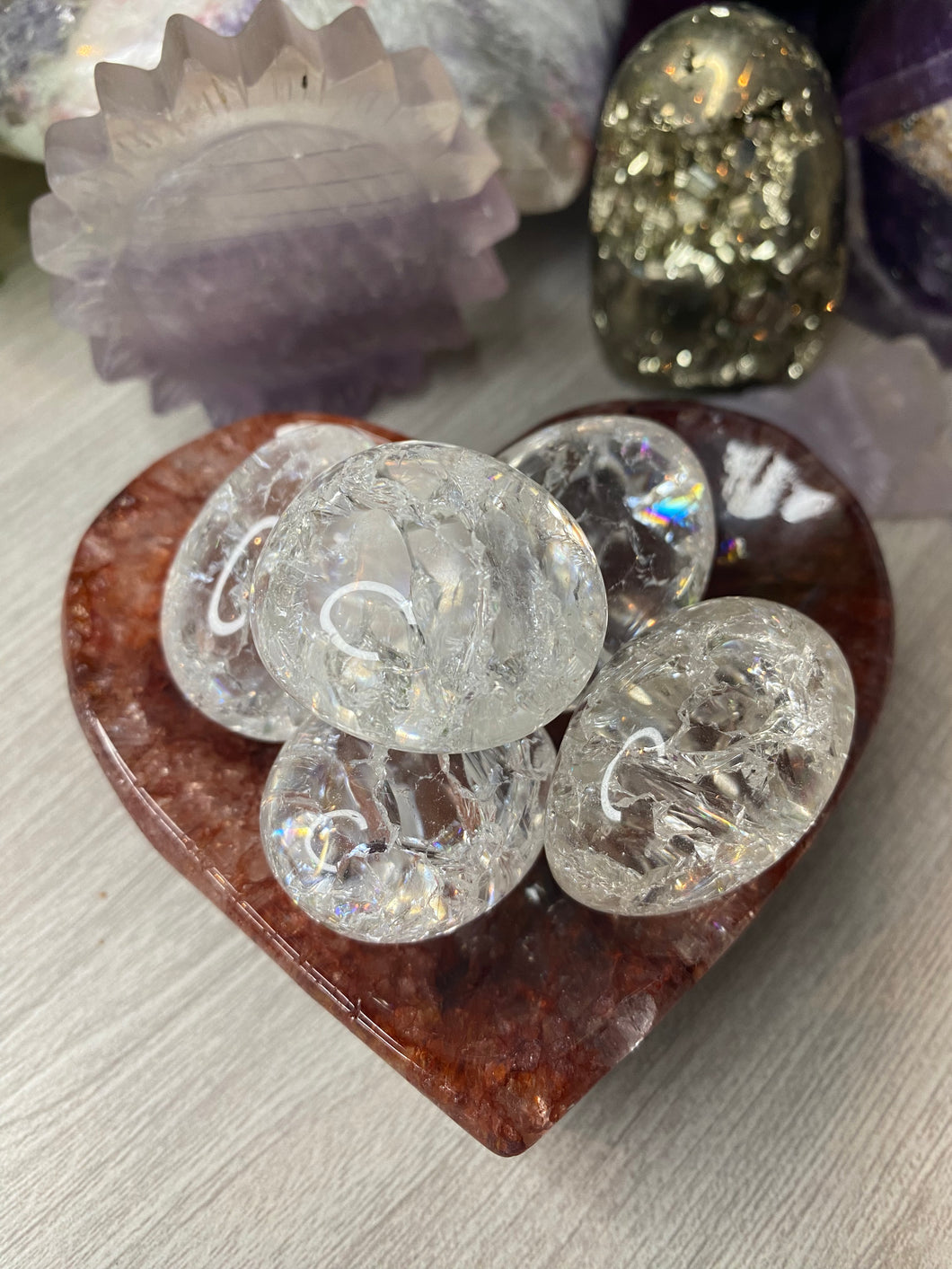 Fire and Ice Quartz tumbles