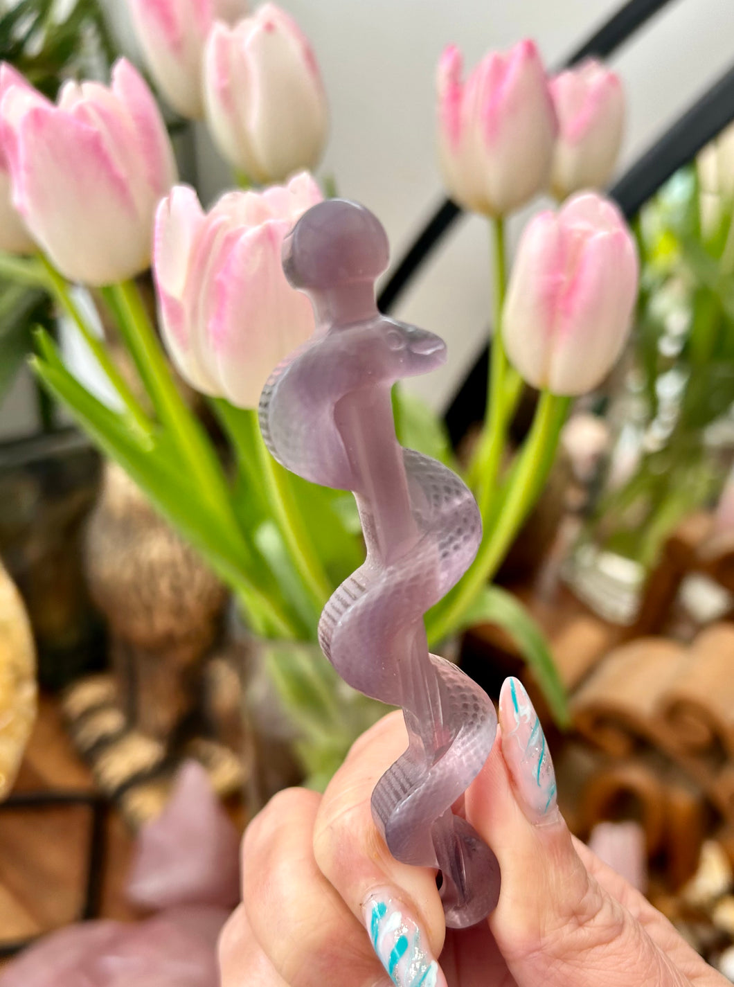 Fluorite serpent and sword