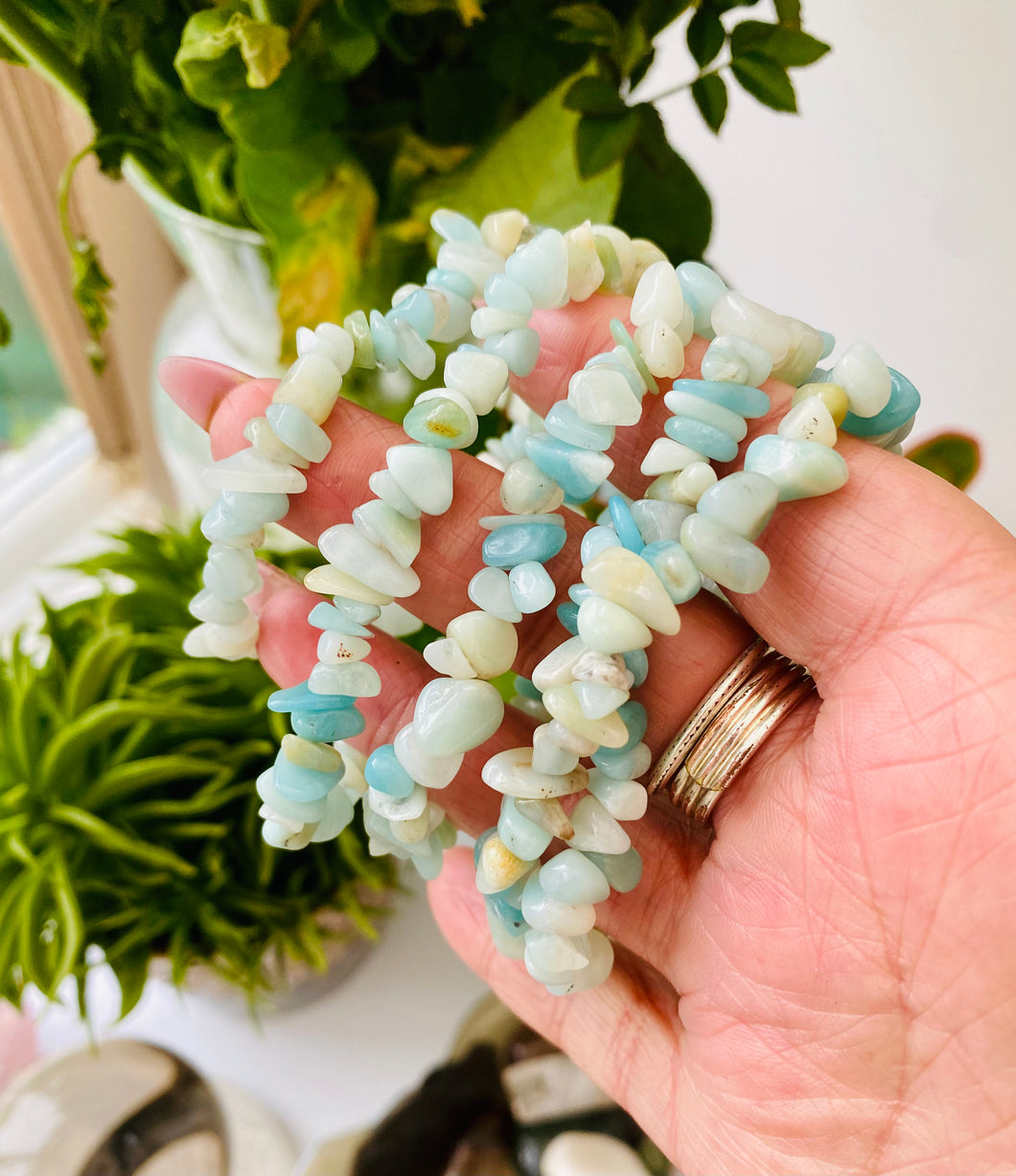 Amazonite chip bracelets