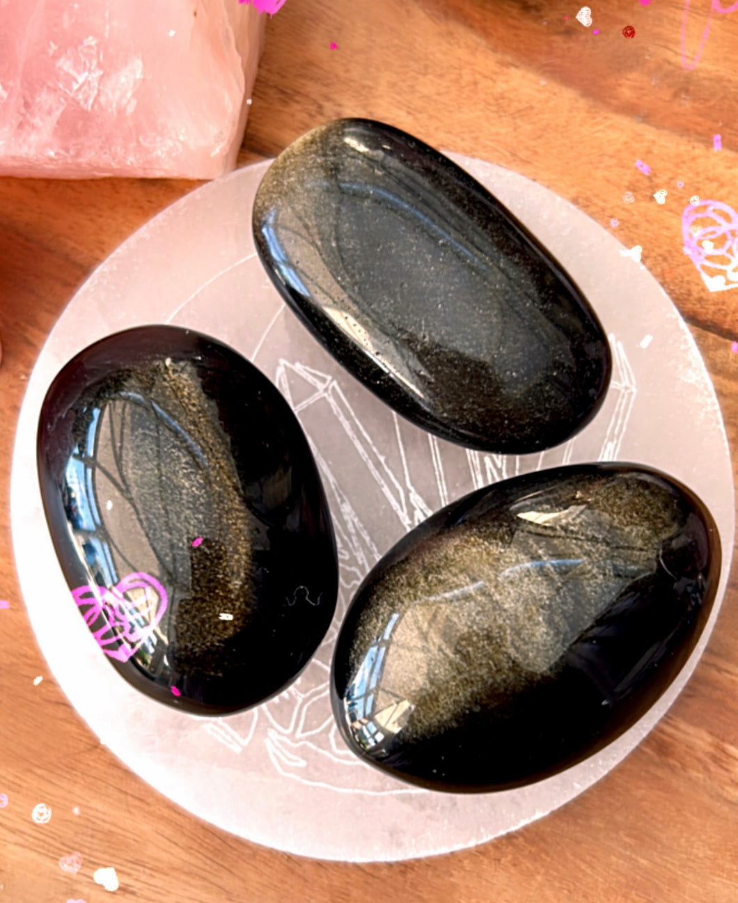 Sheen Obsidian pebbles