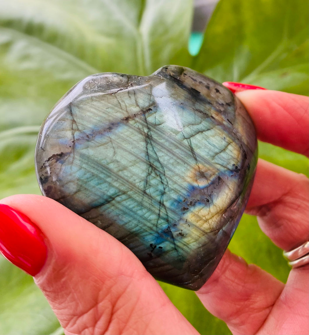 Labradorite heart