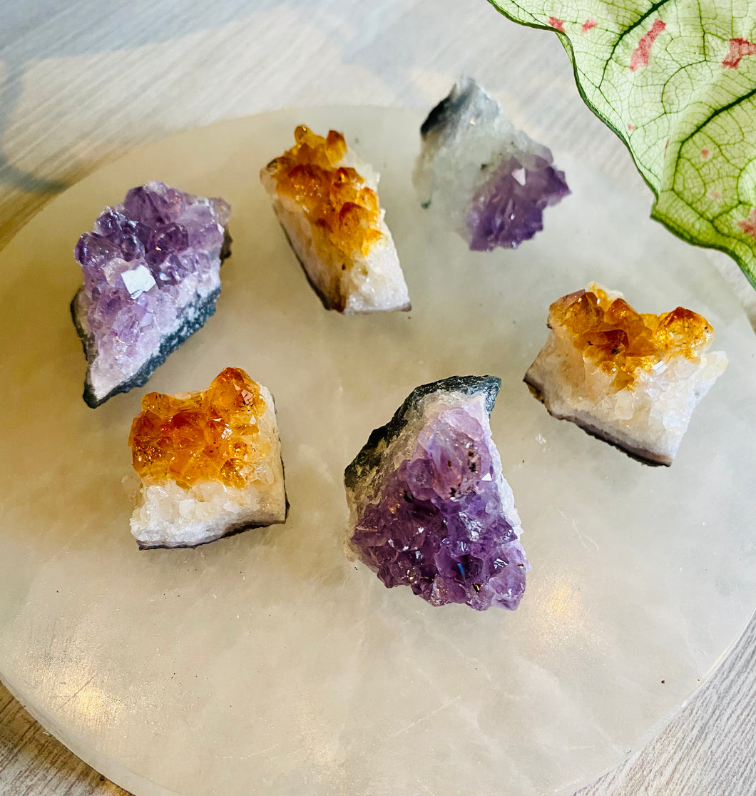 Amethyst and Citrine clusters