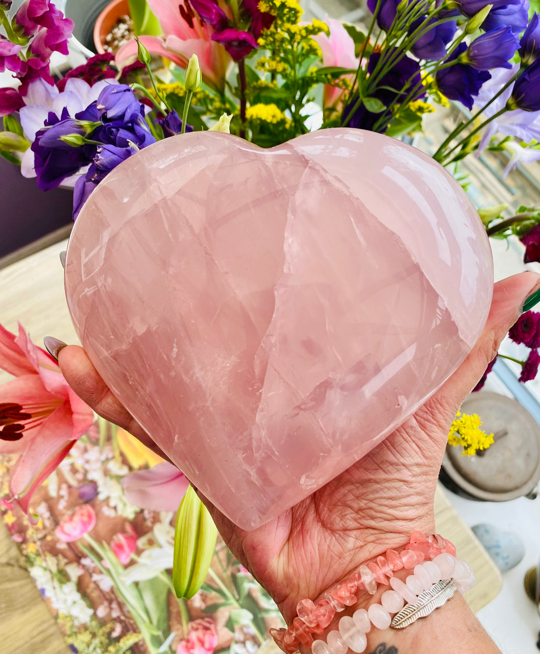 Rose Quartz jumbo heart