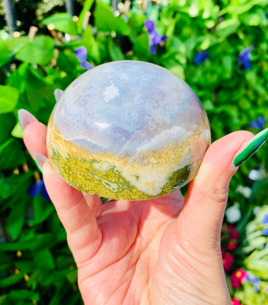 Ocean Jasper half sphere